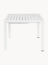 Tavolo da giardino allungabile Kiplin, 97 - 150 x 150 cm, Alluminio verniciato a polvere, Bianco, Larg. 97/150 x Prof. 150 cm