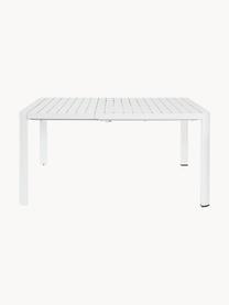 Tavolo da giardino allungabile Kiplin, 97 - 150 x 150 cm, Alluminio verniciato a polvere, Bianco, Larg. 97/150 x Prof. 150 cm