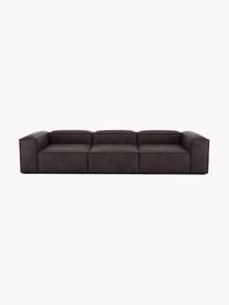 Modulares Sofa Lennon (4-Sitzer) aus recyceltem Leder, Bezug: Recyceltes Leder (70 % Le, Gestell: Massives Holz, Sperrholz, Füße: Kunststoff, Leder Taupe, B 327 x T 119 cm