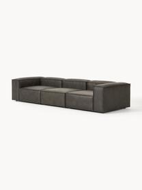 Modulares Sofa Lennon (4-Sitzer) aus recyceltem Leder, Bezug: Recyceltes Leder (70 % Le, Gestell: Massives Holz, Sperrholz, Füße: Kunststoff Dieses Produkt, Leder Taupe, B 327 x T 119 cm