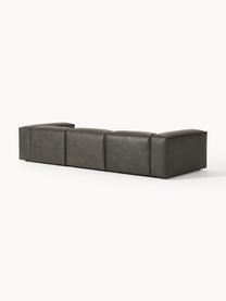 Modulares Sofa Lennon (4-Sitzer) aus recyceltem Leder, Bezug: Recyceltes Leder (70 % Le, Gestell: Massives Holz, Sperrholz, Leder Taupe, B 327 x T 119 cm