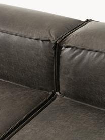 Modulares Sofa Lennon (4-Sitzer) aus recyceltem Leder, Bezug: Recyceltes Leder (70 % Le, Gestell: Massives Holz, Sperrholz, Füße: Kunststoff Dieses Produkt, Leder Taupe, B 327 x T 119 cm