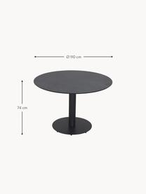 Mesa para exterior de metal Troy, Metal recubierto, Negro, Ø 110 x Al 74 cm