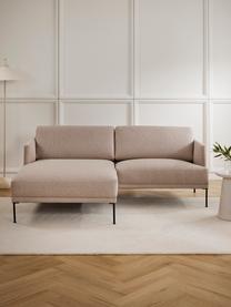 Sofa narożna Fluente, Tapicerka: 100% polipropylen Dzięki , Stelaż: lite drewno sosnowe, płyt, Nogi: tworzywo sztuczne Ten pro, Taupe tkanina, S 198 x G 152 cm, lewostronna