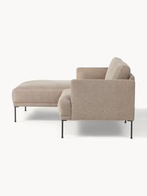 Kleines Ecksofa Fluente, Bezug: 100 % Polyester Der strap, Gestell: Massives Kiefernholz, Bir, Webstoff Taupe, B 198 x T 152 cm, Eckteil links