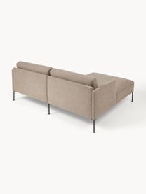 Kleines Ecksofa Fluente, Bezug: 100 % Polyester Der strap, Gestell: Massives Kiefernholz, Bir, Webstoff Taupe, B 198 x T 152 cm, Eckteil links