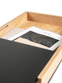 Tavolino con contenitore Detail, Scaffale: pannello di fibra a media, Gambe: metallo, verniciato, Legno di quercia, nero, Larg. 50 x Prof. 30 cm