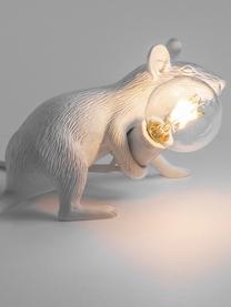 Design-Tischlampe Mouse, Kunstharz, Weiss, 21 x 8 cm