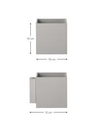 Kleine wandlamp Quad in grijs, Lampenkap: gepoedercoat aluminium, Grijs, B 10 x H 10 cm