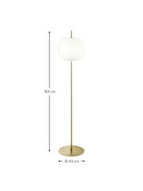 Lampa podłogowa ze szkła dmuchanego z funkcją przyciemniania Kushi, Stelaż: metal powlekany, Odcienie złotego, W 183 cm