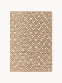 Handgefertigter Jute-Teppich Kunu, 100 % Jute, Braun, Weiß, B 80 x L 150 cm (Größe XS)