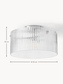 Deckenleuchte Emmi aus Glas, Lampenschirm: Glas, Baldachin: Metall, beschichtet, Chromfarben, Transparent, Ø 35 x H 17 cm