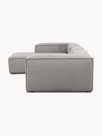 Modulares Ecksofa Lennon aus Cord, Bezug: Cord (92 % Polyester, 8 %, Gestell: Massives Kiefernholz, Spe, Füße: Kunststoff Dieses Produkt, Cord Grau, B 327 x T 180 cm, Eckteil links