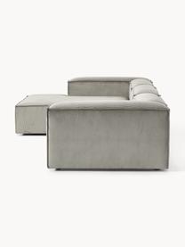 Modulares Ecksofa Lennon aus Cord, Bezug: Cord (92 % Polyester, 8 %, Gestell: Massives Kiefernholz, Spe, Füße: Kunststoff Dieses Produkt, Cord Grau, B 327 x T 180 cm, Eckteil links