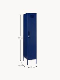 Petite armoire The Skinny, Métal, enduit, Bleu foncé, larg. 35 x haut. 183 cm