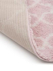 Passatoia a pelo lungo rosa cipria/crema Mona, Retro: 78% juta, 14% cotone, 8% , Rosa cipria, bianco crema, Larg. 80 x Lung. 250 cm