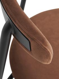 Chaise rembourrée velours brun Doggi, 2 pièces, Velours brun, larg. 47 x prof. 50 cm