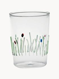 Handgefertigte Wassergläser Quattro, 4er-Set, Borosilikatglas, Transparent, Mehrfarbig, Ø 8 x H 11 cm, 400 ml