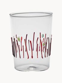 Handgemaakte waterglazen Quattro, set van 4, Borosilicaatglas, Transparant, meerkleurig, Ø 8 x H 11 cm, 400 ml