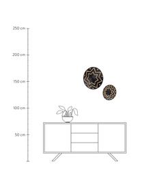 Komplet dekoracji ściennych z rattanu Aurek, 2 elem., Rattan, Czarny, beżowy, Komplet z różnymi rozmiarami