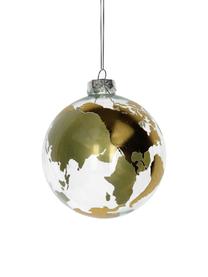 Kerstballen Globe, 2 stuks, Goudkleurig, transparant, Ø 10 cm