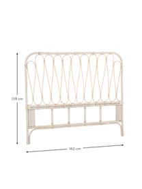 Rattan-Kopfteil Fammy, Rattan, Cremeweiß, B 160 x H 138 cm