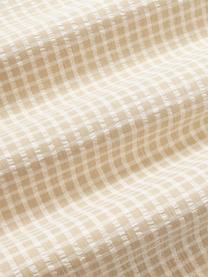 Seersucker laken Davey met ruitpatroon, Weeftechniek: seersucker Draaddichtheid, Beige, wit, B 240 x L 280 cm