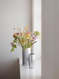 Vaso in acciaio inossidabile con struttura rigata Bloom Botanica, alt. 26 cm, Acciaio inossidabile lucido, Argentato molto lucido, Ø 12 x Alt. 26 cm