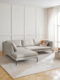 Ecksofa Emma mit Metall-Füssen, Bezug: Polyester, Gestell: Massives Kiefernholz, Bir, Webstoff Hellbeige, B 302 x T 220 cm, Eckteil links