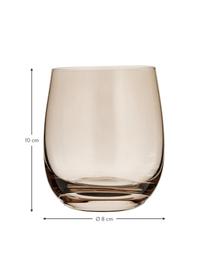 Vasos de alta calidad Sora, 6 uds., Vidrio, Beige, Ø 8 x Al 10 cm