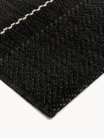 Tapis d'extérieur noir Sunshine, 100 % polypropylène, Noir, crème, larg. 80 x long. 200 cm