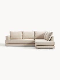 Sofa narożna Tribeca, Tapicerka: 100% poliester Dzięki tka, Stelaż: lite drewno sosnowe z cer, Nogi: lite drewno sosnowe z cer, Beżowa tkanina, S 274 x G 192 cm, prawostronna