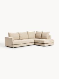 Ecksofa Tribeca, Bezug: 100 % Polyester Der hochw, Gestell: Massives Kiefernholz, Webstoff Beige, B 274 x T 192 cm, Eckteil rechts