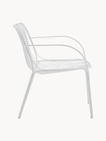 Poltrona da giardino Hiray, Acciaio zincato, laccato, Bianco, Larg. 73 x Prof. 65 cm