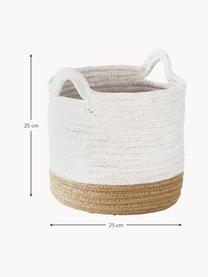 Panier de rangement Salle, 2 élém., 60 % coton, 40 % jute, Blanc, beige, Lot de différentes tailles