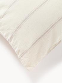 Taie d'oreiller en coton délavé avec rayures Caspian, Beige, blanc cassé, larg. 50 x long. 70 cm