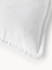 Housse de coussin pur lin blanc crème Lanya, 100 % pur lin, Blanc, larg. 40 x long. 40 cm