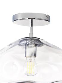Deckenleuchte Amora, Lampenschirm: Glas, Baldachin: Metall, gebürstet, Transparent, Chromfarben, Ø 35 x H 28 cm