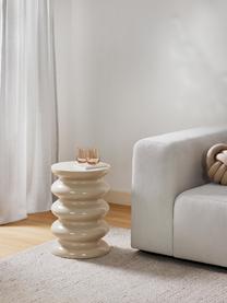 Table d'appoint ronde Illy, MDF (panneau en fibres de bois à densité moyenne), laqué, Beige clair, Ø 35 x haut. 50 cm