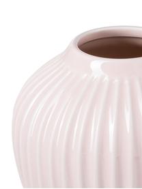 Kleine handgefertigte Design-Vase Hammershøi in Rosa, Porzellan, Rosa, Ø 14 x H 13 cm