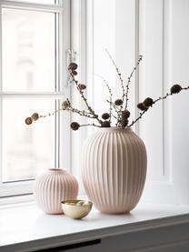 Kleine handgefertigte Design-Vase Hammershøi in Rosa, Porzellan, Rosa, Ø 14 x H 13 cm