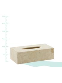 Marmeren tissuebox Luxor, Marmer, Beige, B 26 x H 8 cm