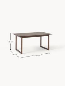 Table extensible Calla, tailles variées, Bois de chêne, noir laqué, larg. 160 - 240 x prof. 90 cm