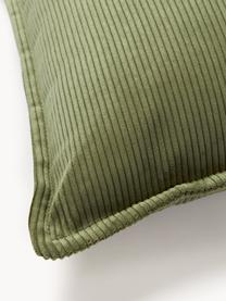 Cord-Sofa-Kissen Lennon, Hülle: 92 % Polyester, 8 % Polya, Cord Olivgrün, B 70 x L 70 cm