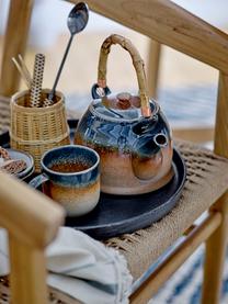 Ručně vyrobená konvice z porcelánu se sítkem na čaj Aura, 1 l, Odstíny béžové a modré, 1 l