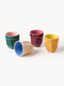 Tasses à expresso Multi, 4 élém., Céramique, Jaune soleil, bleu pétrole, beige clair, mauve, Ø 6 x haut. 6 cm, 100 ml