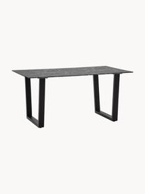 Table avec plateau look marbre Davidson, 160 x 90 cm, Look marbre noir, pieds noir, larg. 160 x prof. 90 cm