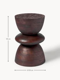 Tavolino in legno di mango Benno, Legno massiccio di mango laccato, Legno di mango laccato scuro, Ø 35 x Alt. 50 cm