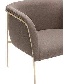 Poltroncina Eyrie, Rivestimento: 100% poliestere Con 40.00, Struttura: acciaio rivestito, Tessuto taupe, beige chiaro, Larg. 89 x Prof. 58 cm