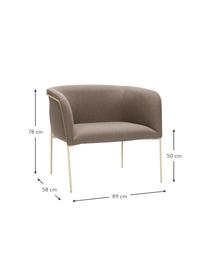 Poltroncina Eyrie, Rivestimento: 100% poliestere Con 40.00, Struttura: acciaio rivestito, Tessuto taupe, beige chiaro, Larg. 89 x Prof. 58 cm